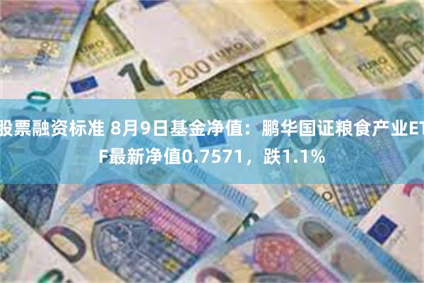 股票融资标准 8月9日基金净值：鹏华国证粮食产业ETF最新净值0.7571，跌1.1%