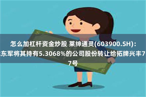 怎么加杠杆资金炒股 莱绅通灵(603900.SH)：沈东军将其持有5.3068%的公司股份转让给拓牌兴丰7号