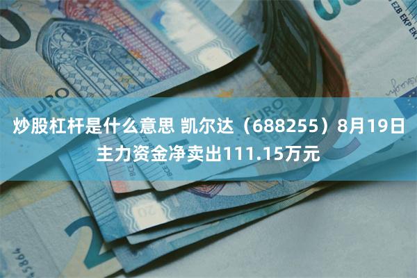 炒股杠杆是什么意思 凯尔达（688255）8月19日主力资金净卖出111.15万元