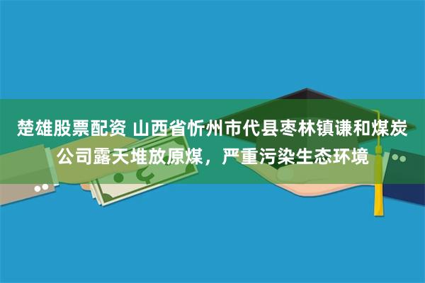 楚雄股票配资 山西省忻州市代县枣林镇谦和煤炭公司露天堆放原煤，严重污染生态环境