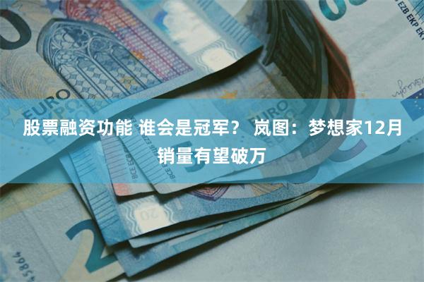 股票融资功能 谁会是冠军？ 岚图：梦想家12月销量有望破万